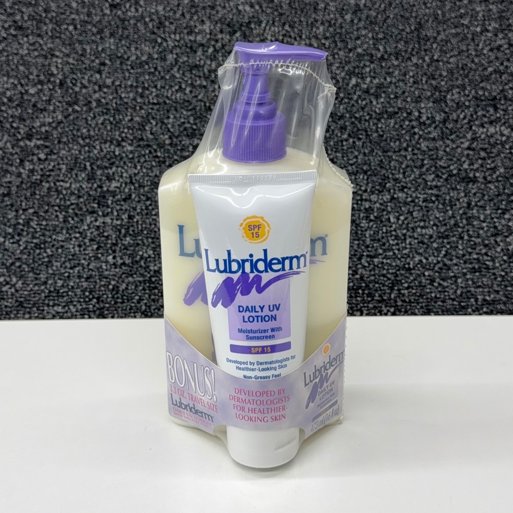 Lubriderm Daily UV Lotion SPF 15 Moisturizer Sunscreen 16oz Pump & 3.3oz Travel